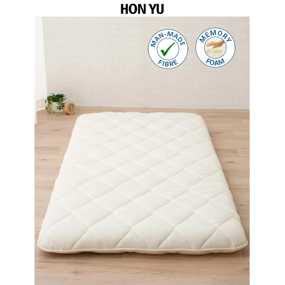Japanese Memory Foam Futon Mattress Foldable Floor Sleeping Bed Tatami Mat with 100% Cotton Shell for Homee