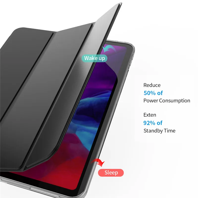 Чехол для планшета iPad Pro 11 дюймов чехол из искусственной кожи Магнитный умный Мягкий защитный ТПУ задней панели ipad