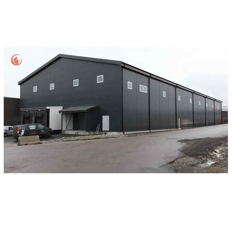 prefabricated warehouse custom steel prefab building structure glass curtain workshop light frame case metal shed
