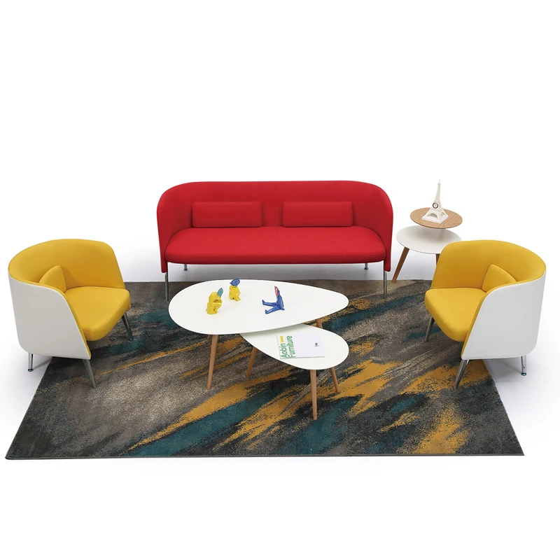 Coffee shop waiting room modern furniture sectional half round couches sofas set european style for restaurant