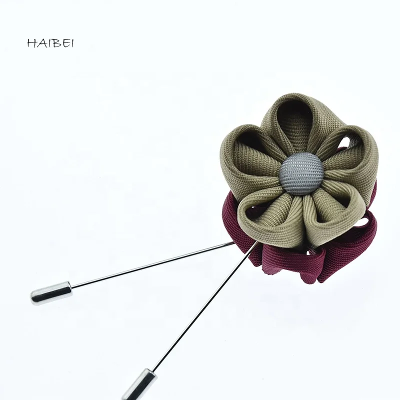 HAIBEI YM077  Classic suit shirt long brooch handmade flowers brooches