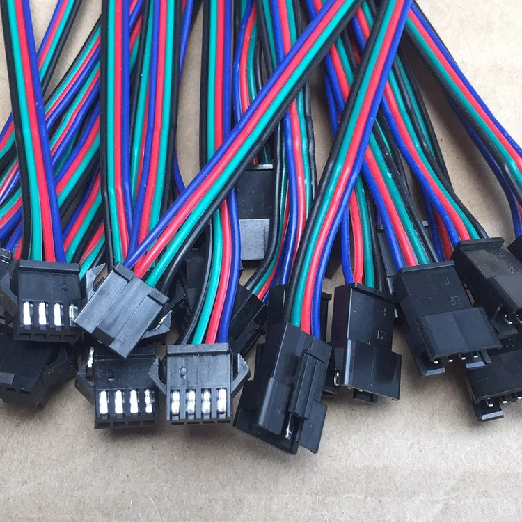 Wavelink Wholesale 4 Pins 2.54mm SM Plug Connector Male Female Pair Connectors Electrical Wire Connector for LED Strip RGB LED L