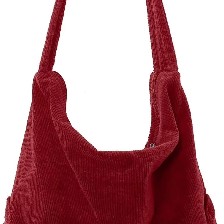 Fashion Style Custom Hot Sale Corduroy Canvas Bag Commuting Tote Bag Large Capacity Reusable Bag
