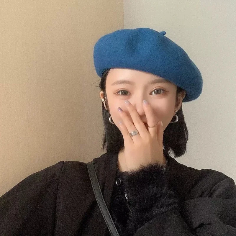 WD-A951  Wool Beret For Girls Winter Vintage Artist Hat