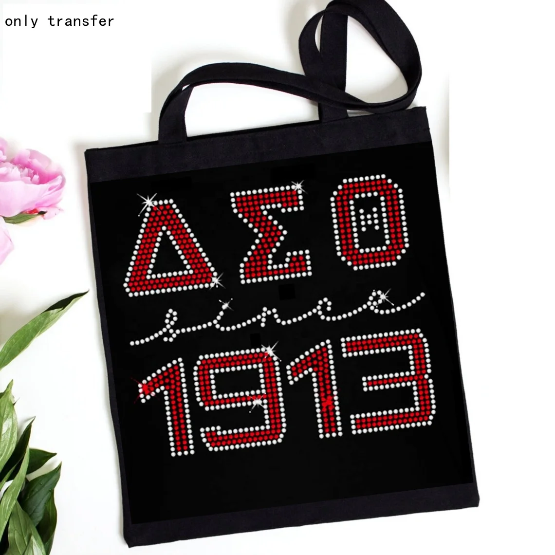 Delta Sigma Theta Rhinestone Heat Transfers Design iron on Custom  Rhinestone Motif Transfer  Delta Sigma Theta  Ready to Press