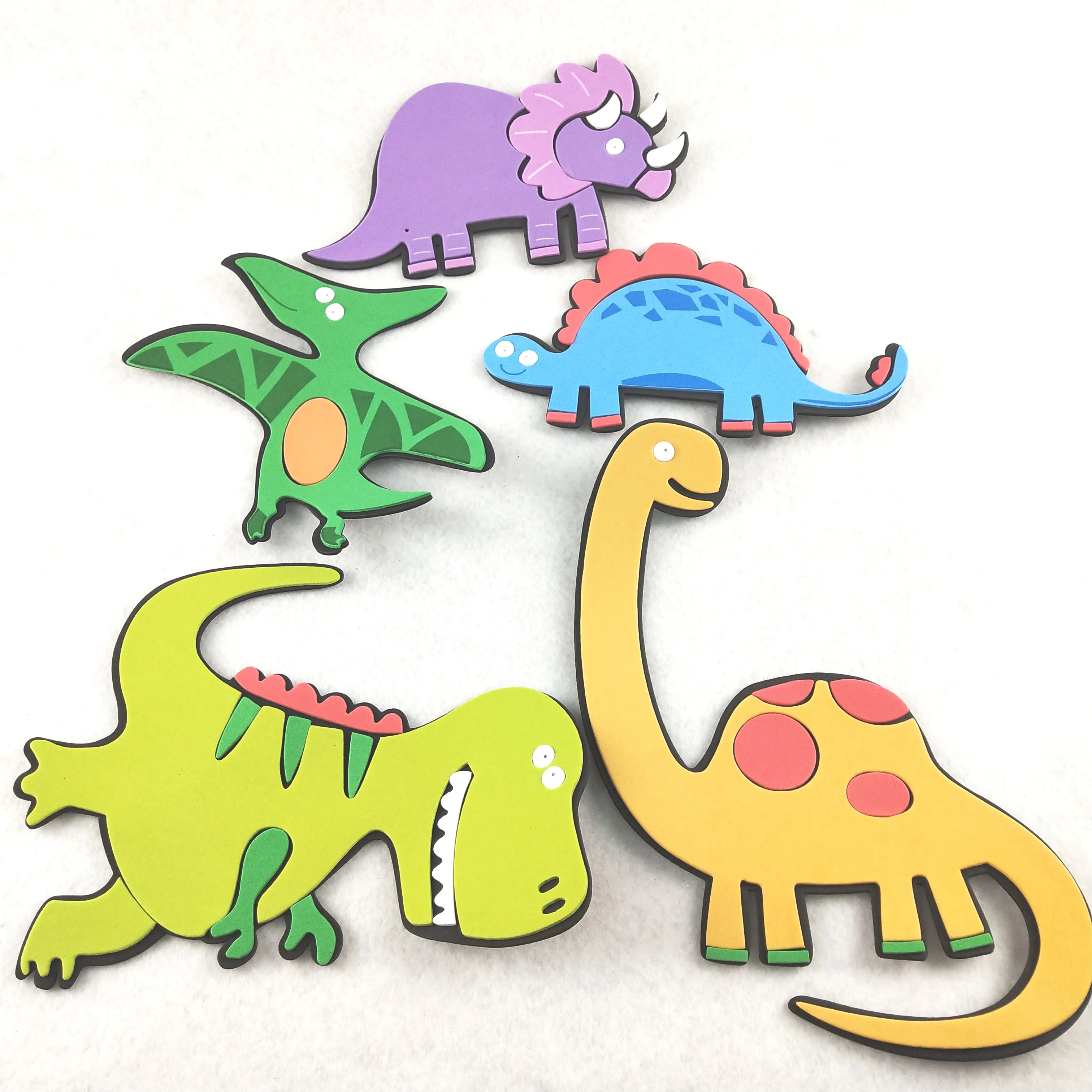 2021 new environment-friendly durable high quality EVA 3D baby room wall dinosaur sticker set Foam Wall Decoration pk5