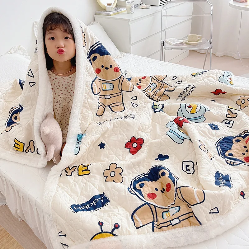 New Fabrics Throw Blanket Mink Warm Sherpa Fleece Blanket Hot Sale Custom Cotton for Kids Home Textiles Woven Printed OEM/ODM
