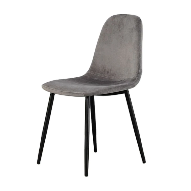  Indoor Room Furniture Round orange Fabric Dining Chair With Black Powder Coated