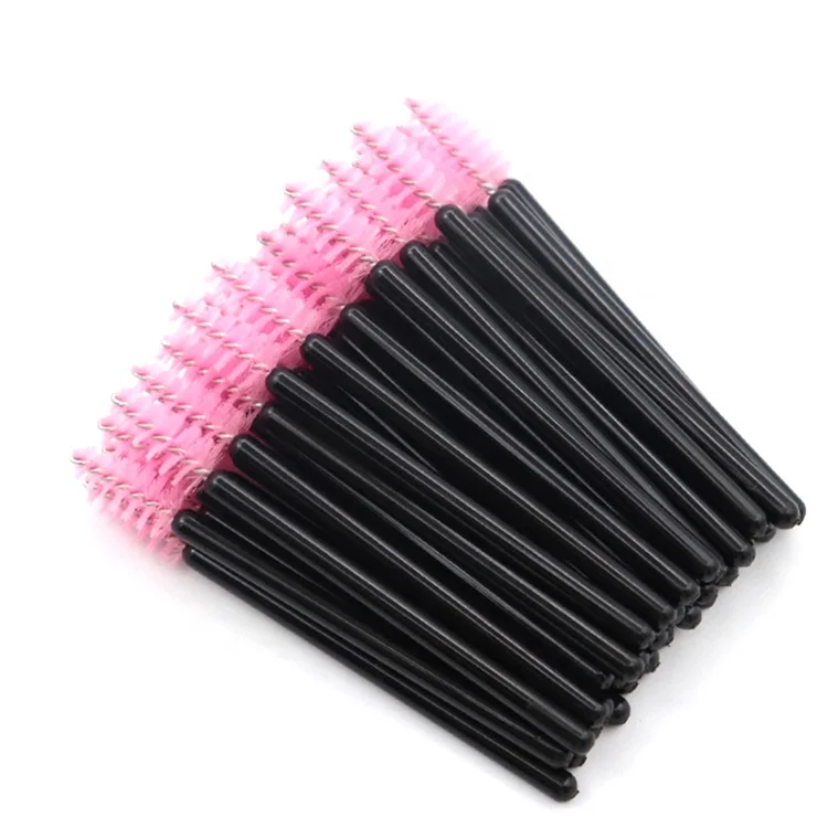 Eco-Friendly Black Travel Mini Metal Reusable Eyelash Extension Brush Mascara Wand Eyelash Applicator Brush