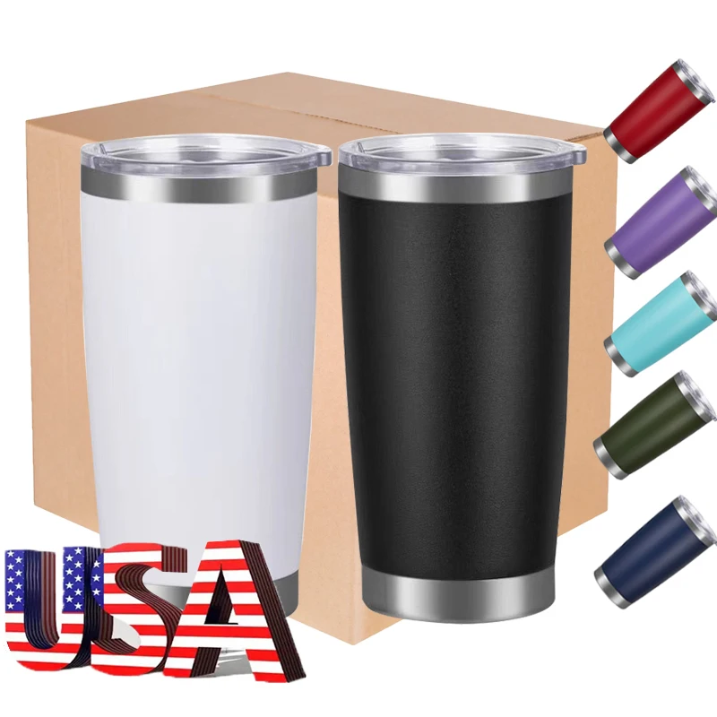 USA warehouse  powder coated 20oz modern double wall vacuum insulated stainless steel travel mug