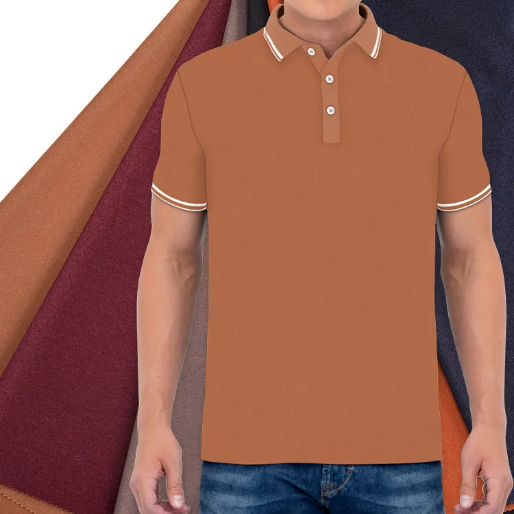 Mens Polo Tshirt Fabric Garment For Man Shirt Fabrics Double-Sided Mercerized Cotton Fabric