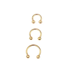 Wholesale Colorful Stainless Steel C-shaped Nose Ring Ball Horseshoe Shape Body Piercing Jewelry
