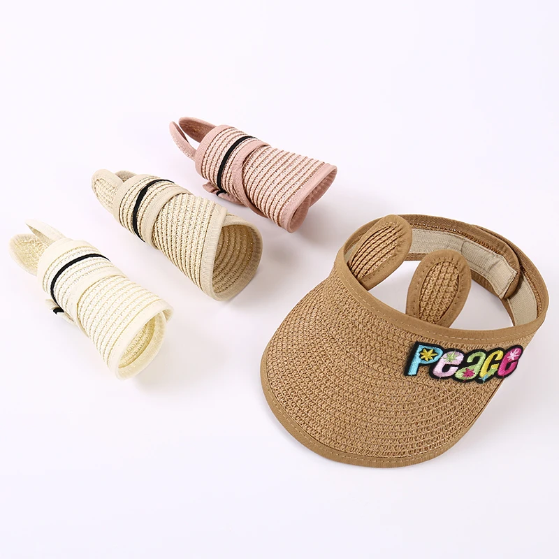 Новинка от производителя, корейская детская летняя Складная соломенная шляпа, Детская летняя Пустая Шляпа с козырьком от солнца, Солнцезащитная шляпа