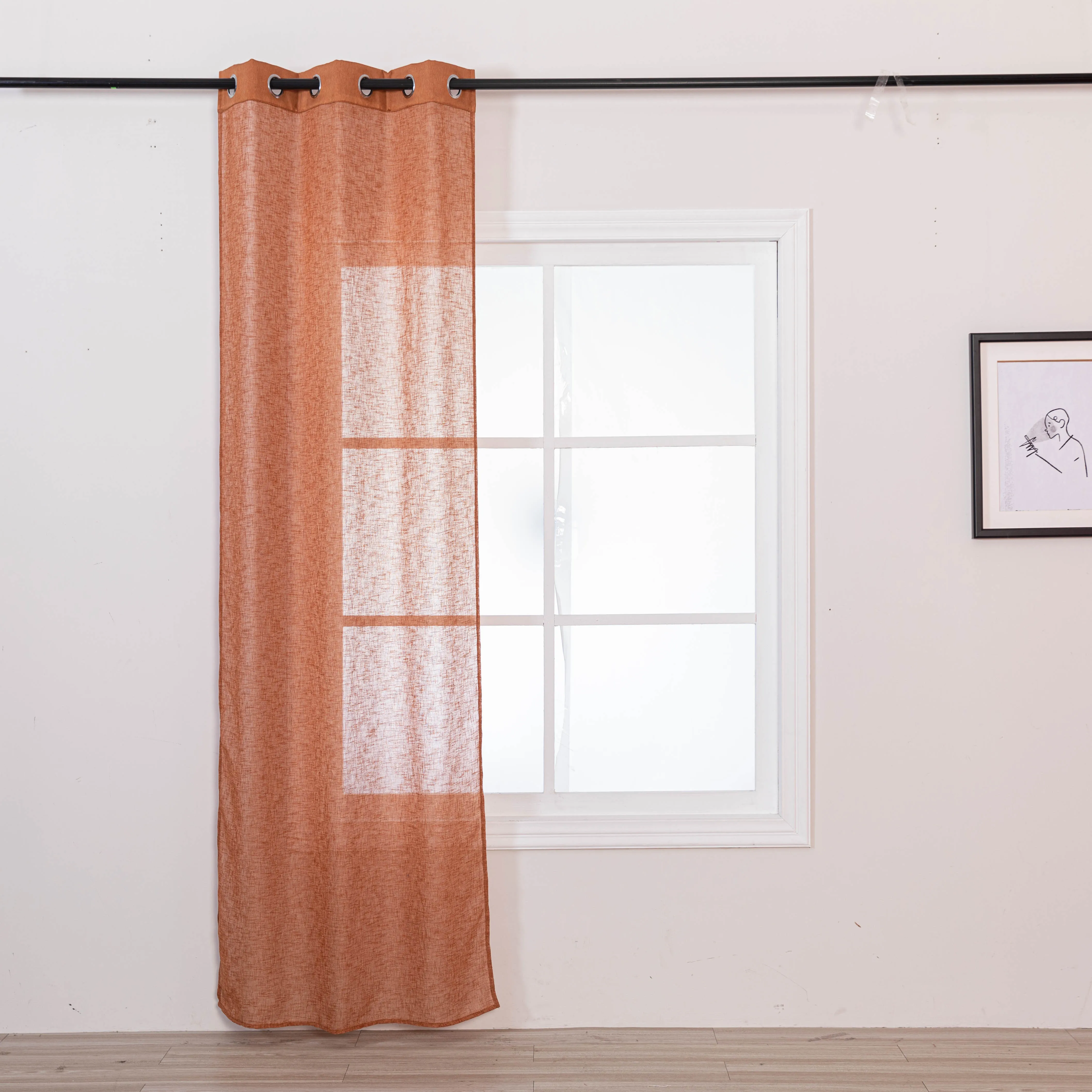 2023 New Arrival Sheer Window Curtains With Cheap Price, Custom Curtain Series With Cushion, Wholesale Hot Sale Grommet Curtain