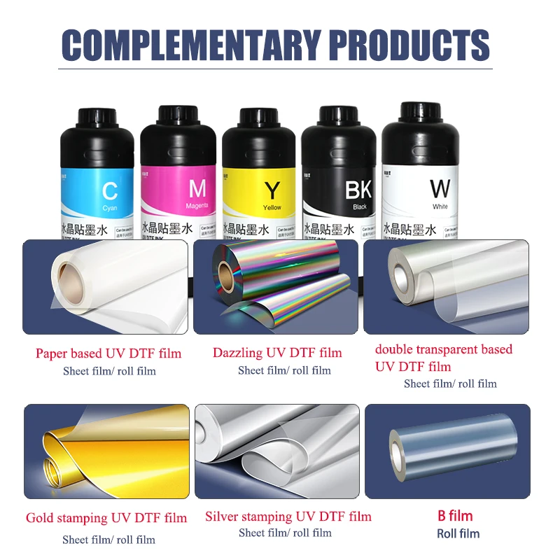 A3 All-in-One UV DTF Desktop Sticker Inkjet Printer with Laminator Prowith Dual XP600 Heads for Roll-to-Roll