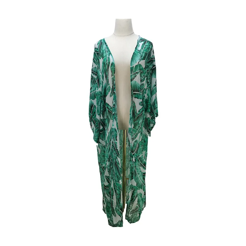 2021 New Arrivals Floral Print 100%Viscose Printed Short Sleeve Kimono Maix Dress Women