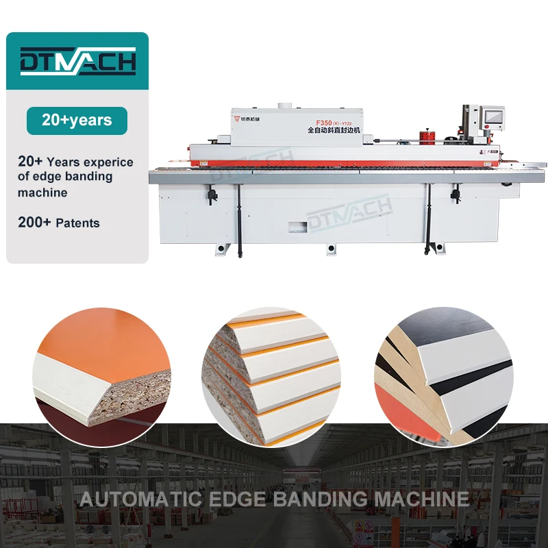 DTMACH F350 pvc edge banding trimmer machine 2mm pvc edge banding machine 45 degree edgebander