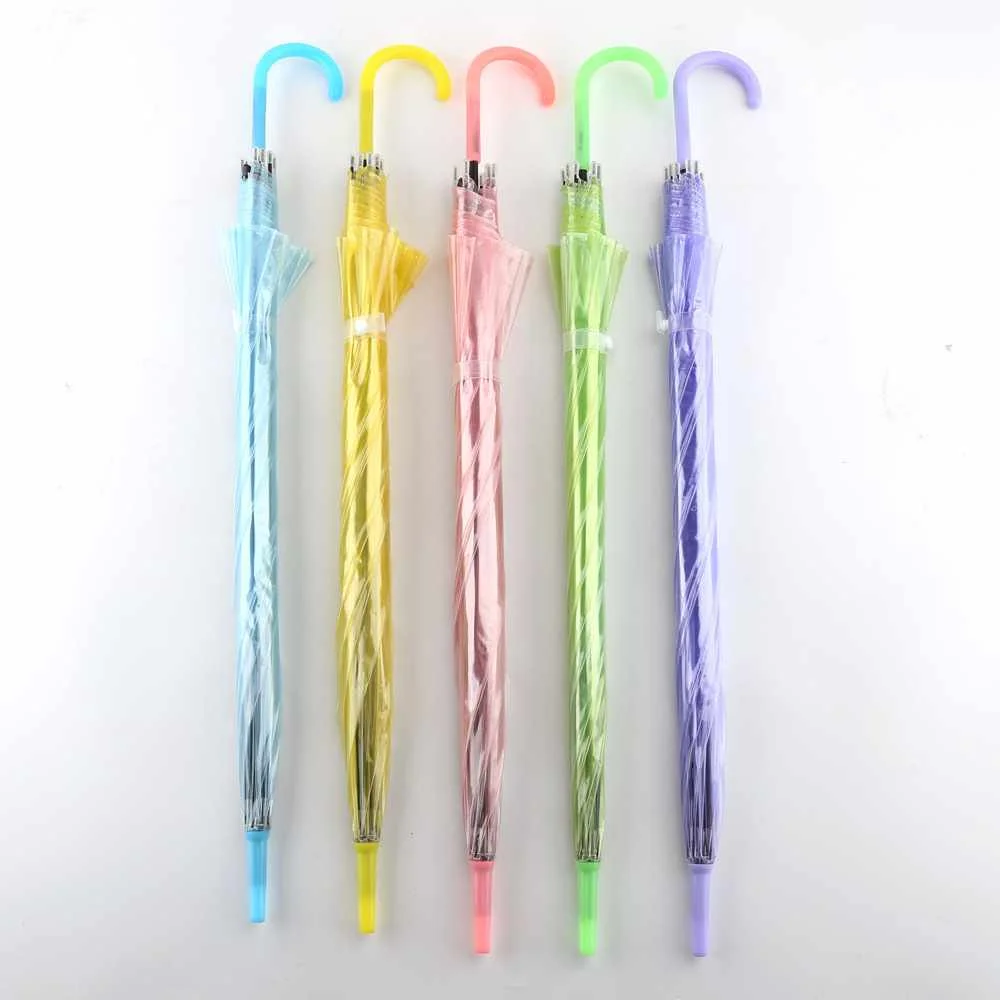 Горячая распродажа дешевый длинный ручной рекламный индивидуальный логотип печать рекламный прозрачный прямой зонтик