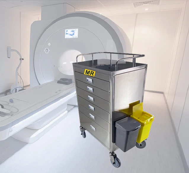 MR medicine trolley with 6 drawers for MR room use/ for 1.5T and 3.0T hospital MR equipment/ CE certified