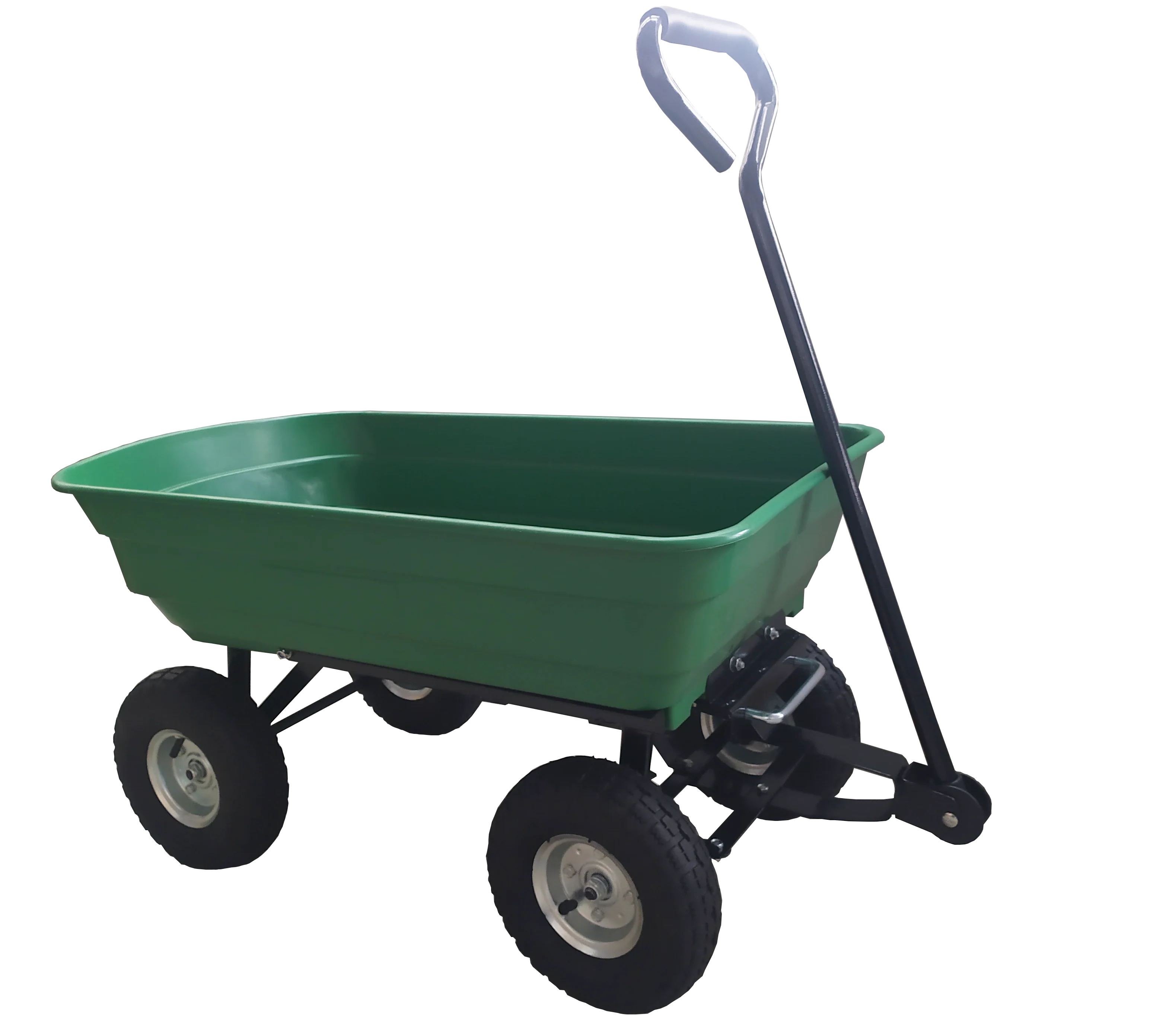 Foldable Four Wheel Plastic Garden Dump Trolley Wagon Cart