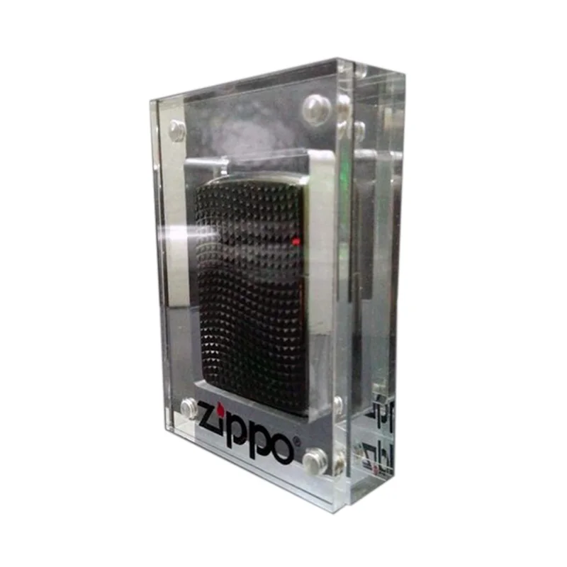 custom acrylic zippo lighter display case with magnet
