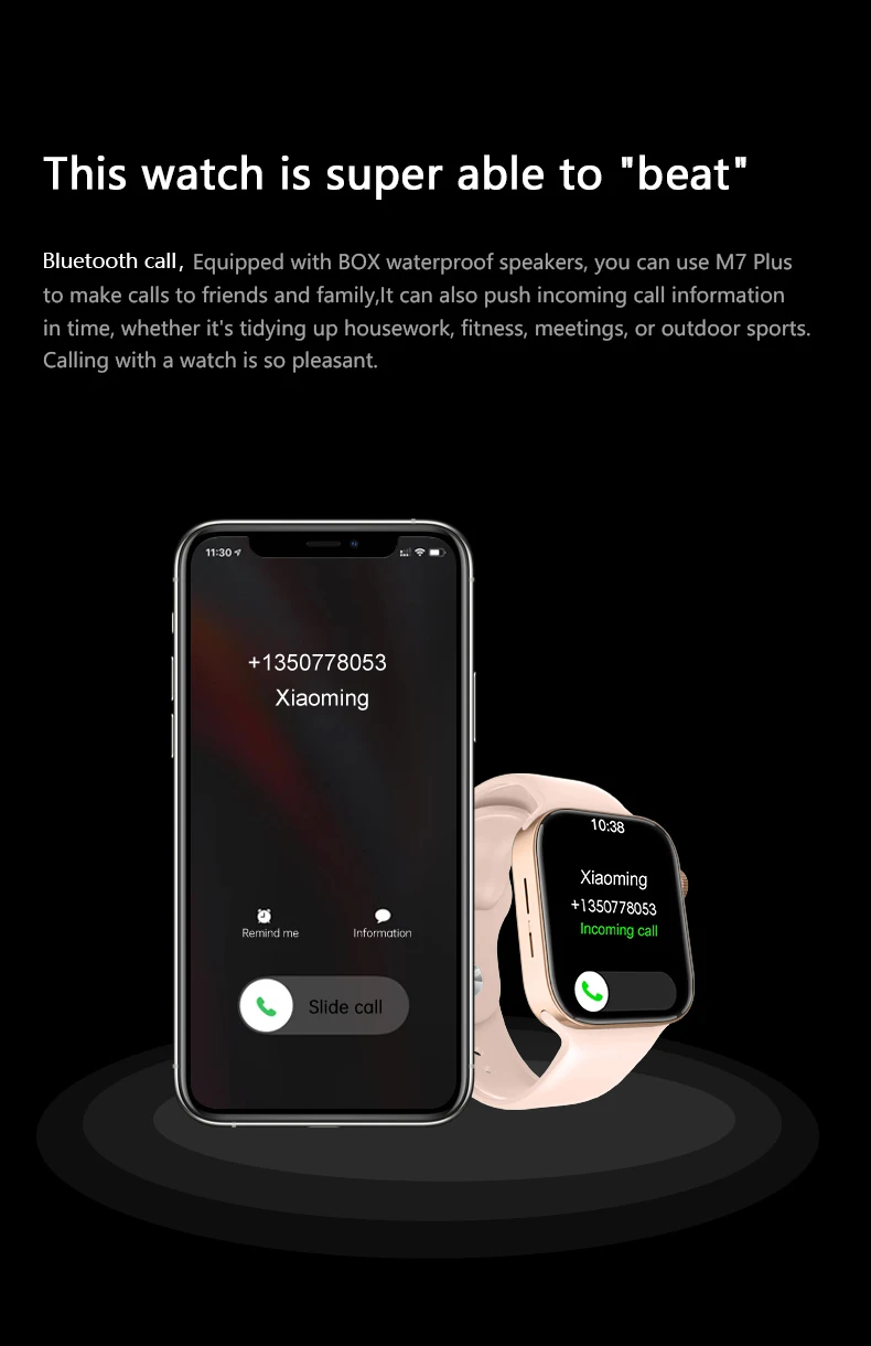 Black Friday Deals 2021 Christmas Gift OEM Packing Print Logo Smartwatch Series 7 Watch7 M7 Plus