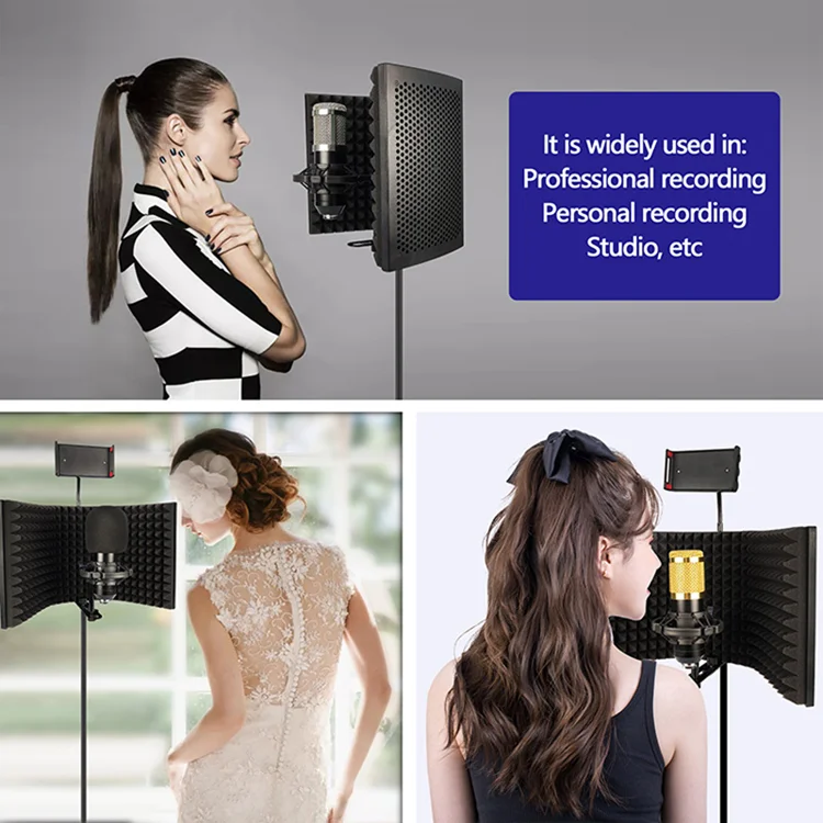  Трехдверная Звукоизоляционная Крышка для микрофона крышка Звукоизолирующая студийной записи