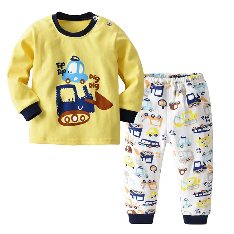Wholesale 100% Cotton Long Sleeve Baby Children's Pajama Set Autumn Children's Sleepwear