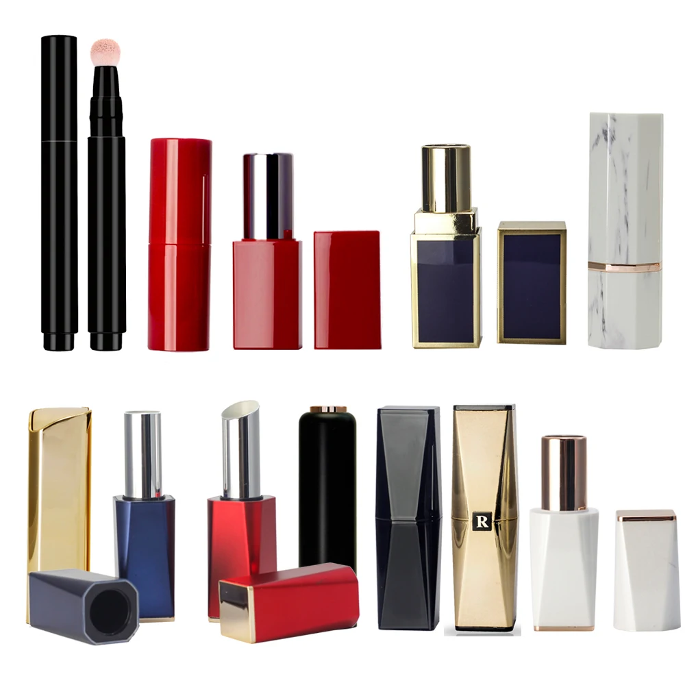 
Shantou square round empty lip stick container cosmetic packaging lipstick tube 