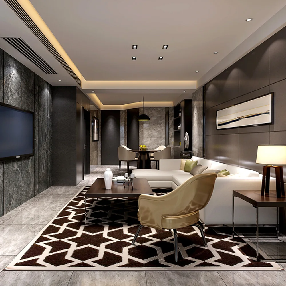 Nordic style modern minimalist bamboo fiber wear-resistant luxury living room carpet