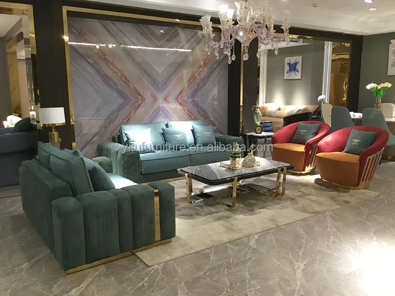 Inventory-big-sale Living room sofas modern home furniture American style sofa sets  leather luxury villa sofas