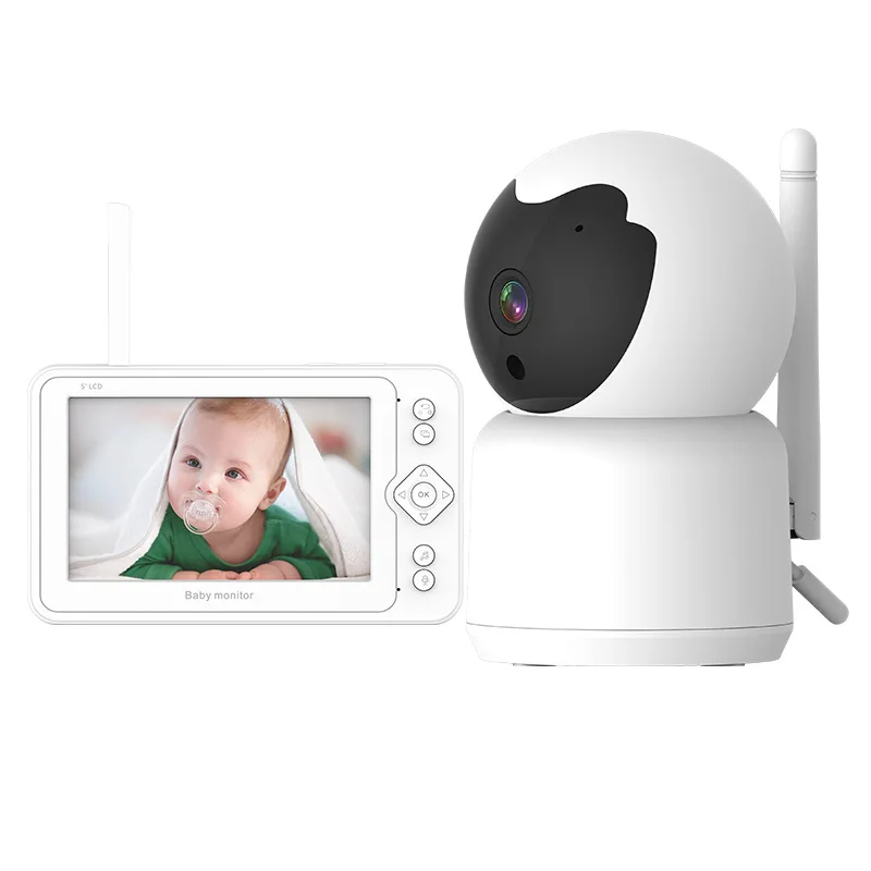 
2021 ACPRO High Quality 3600mAh 5 Inch 1080P Feeding Alarm Night Vision Baby Monitor 