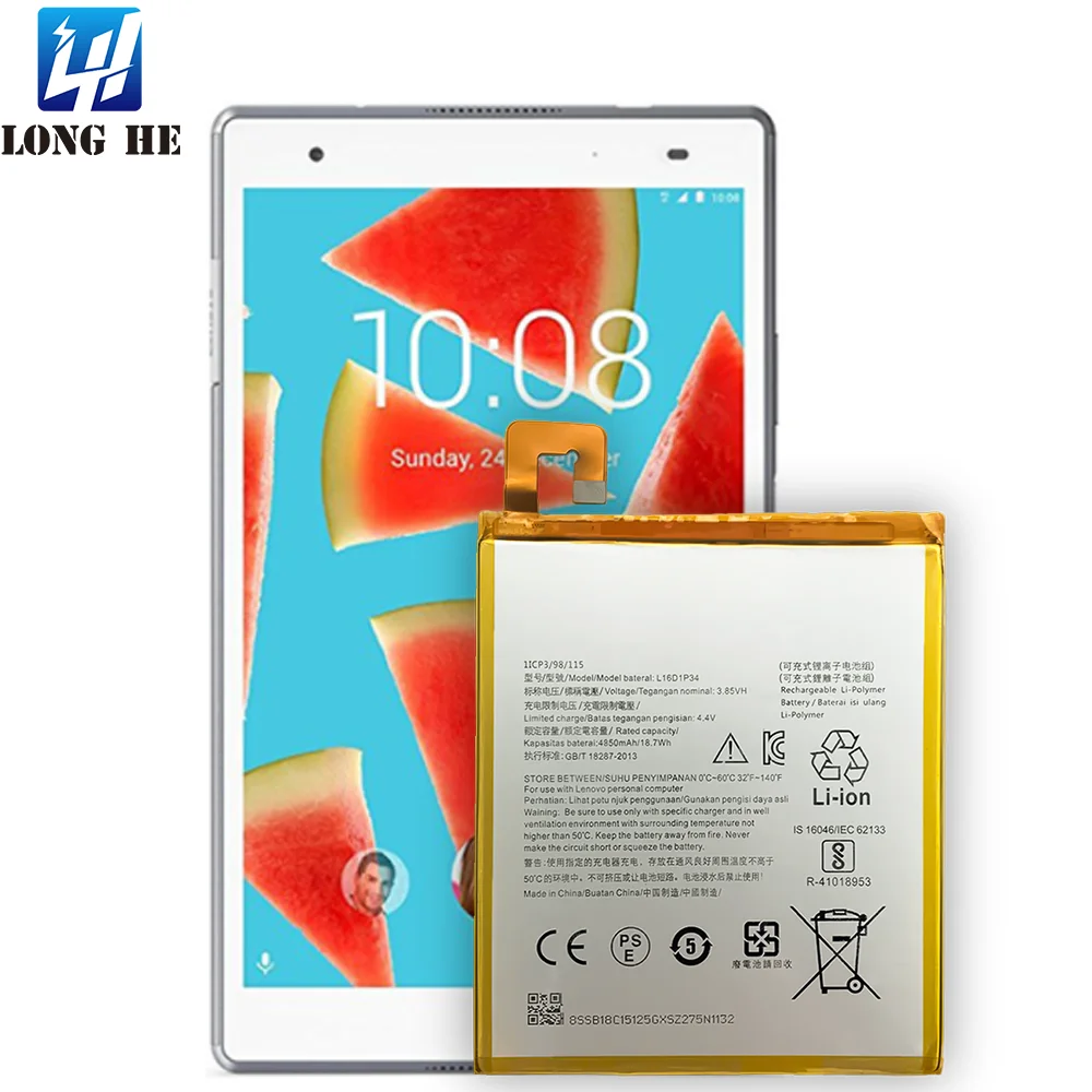 
4850mAh L16D1P34 100% Original Li-ion Polyer Rechargeable battery For Lenovo Tab 4 8 TB-8504X TB-8504F Tab 4 8 Plus 