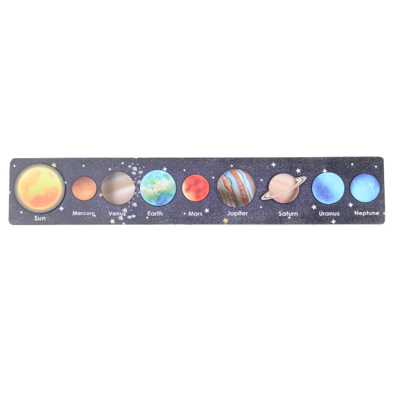 2022 Hot Selling Planets Jigsaw Thinking Training Newly Solar System Wooden Puzzle Toys Kids Educational Montessori Game Toys