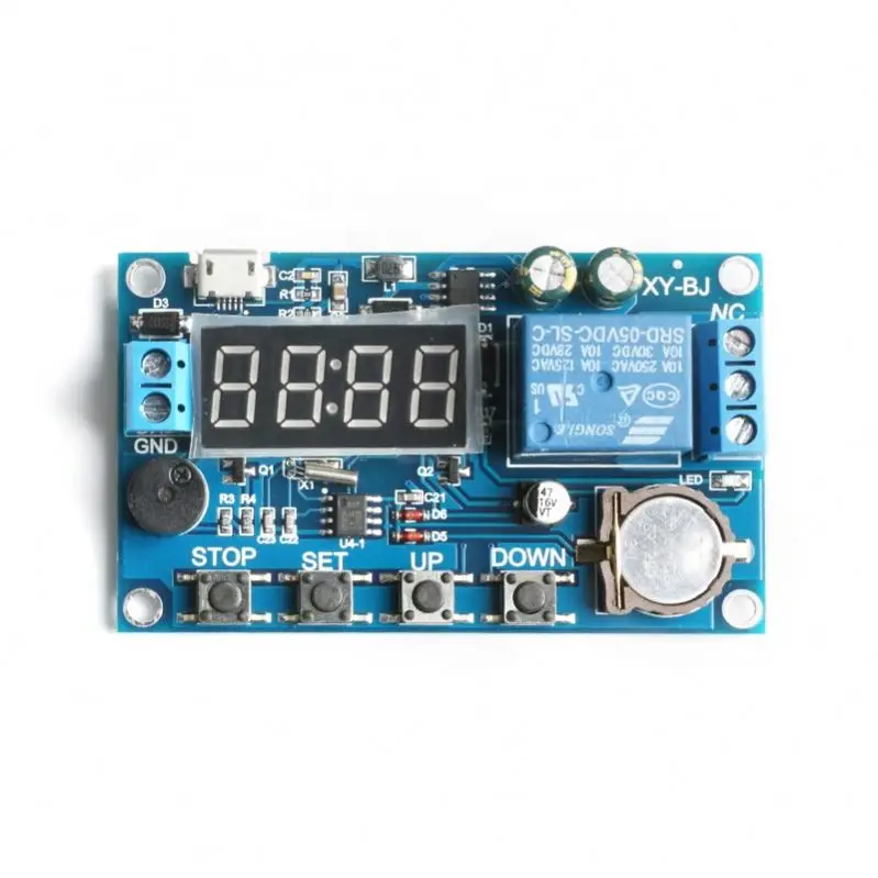 Real Time Timing Delay Timer Relay Module DC 5-60V Switch Control Board Module Clock Synchronization Multiple Mode Control XY-BJ
