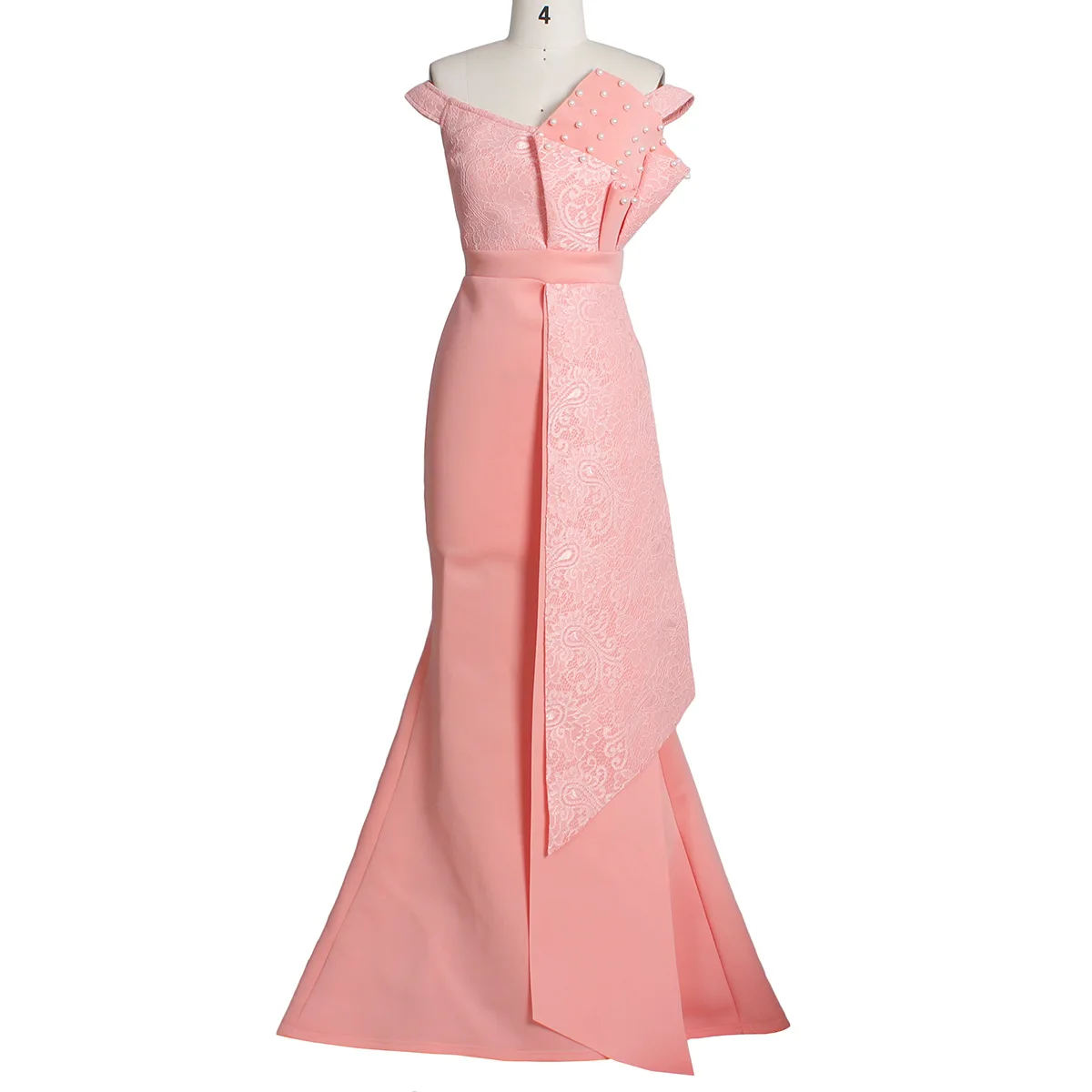 V Neck One Shoulder Plus Size Banquet Dress Party Wear Long Ball Gowns For Women Evening Dresses