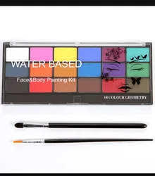 Оптовая продажа Хэллоуин Нетоксичная 12 видов цветов на водной основе белый абстрактных военный Чистка для лица и тела с красочными рисунками комплект профессиональный