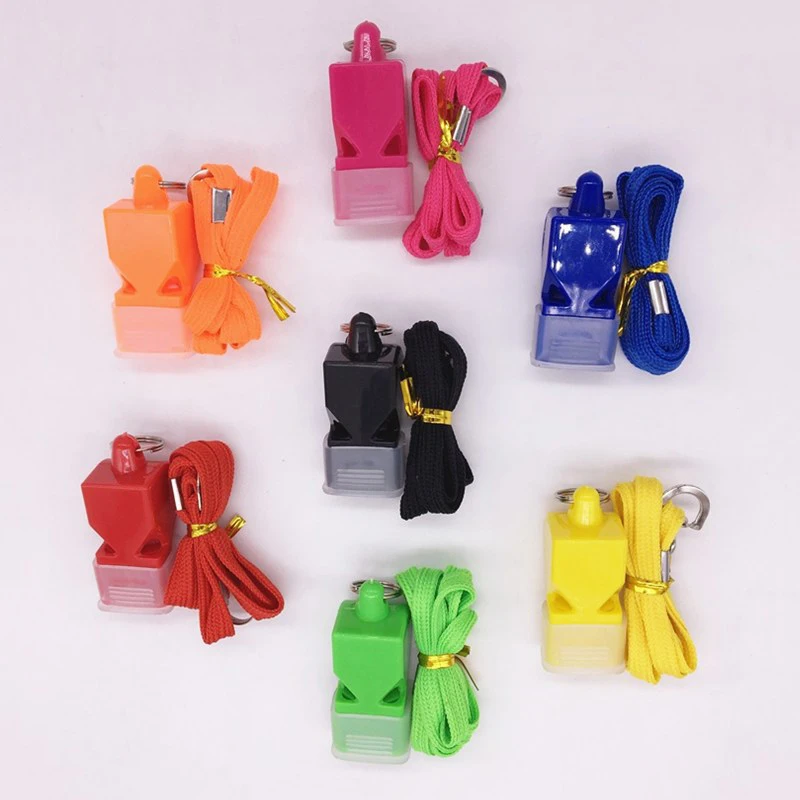 Sports Football Basketball Soccer Referee Whistle ABS Plastic Whistle With Lanyard