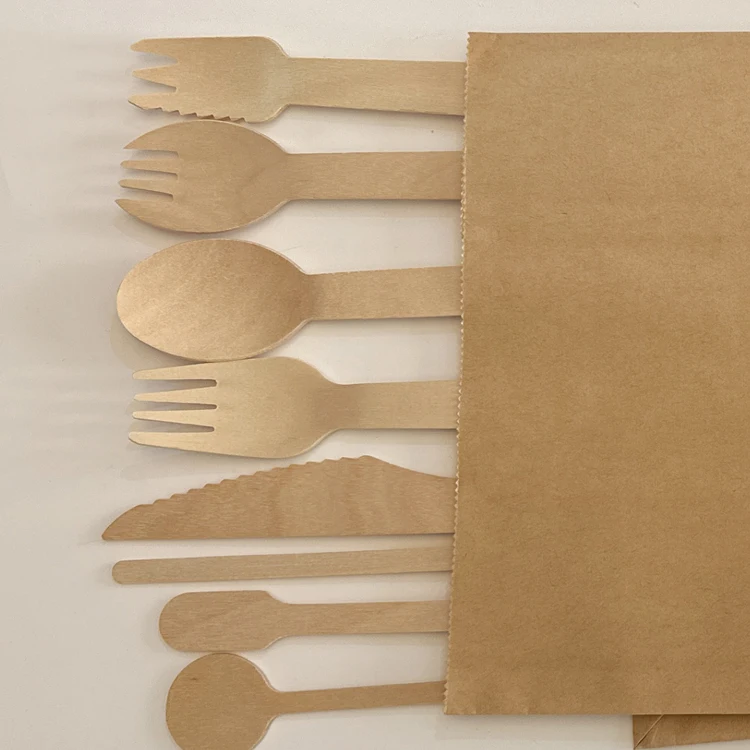 Wooden knife fork spoon cutlery set biodegradable wooden knife fork spoon cutlery set Cutlery  Utensil
