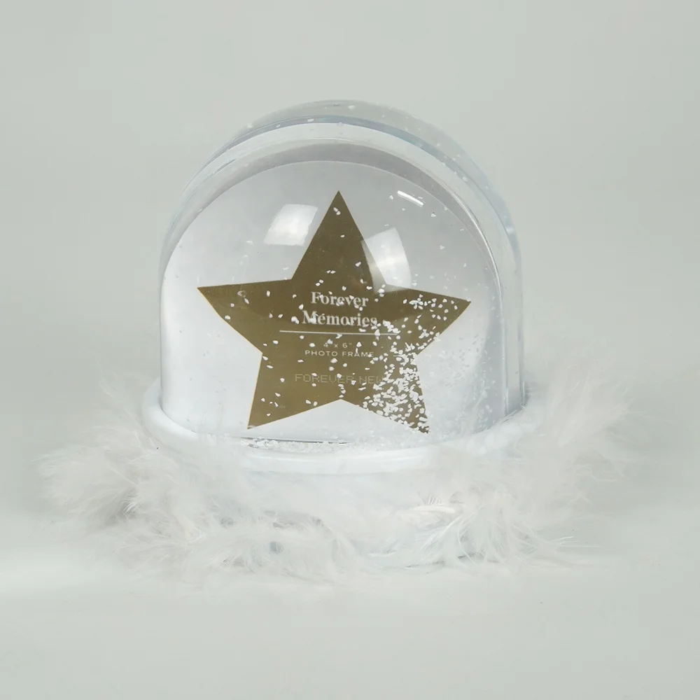 Wholesale new Personalized design acrylic water ball picture inserted snow globe with plastic dome