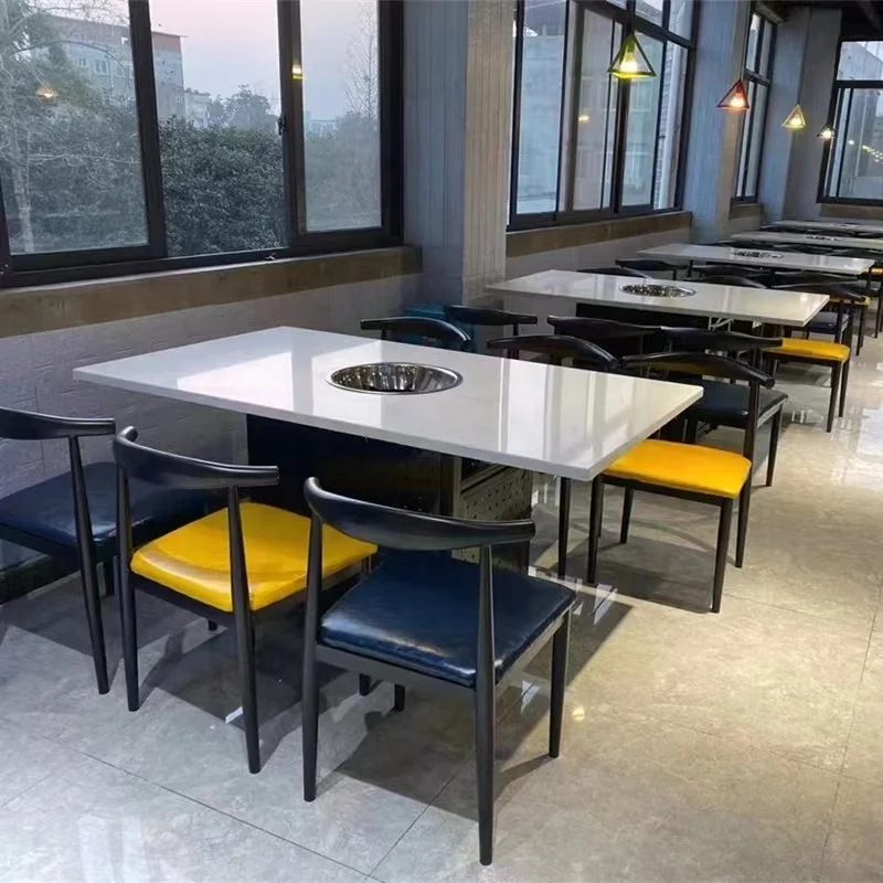 Hot pot barbecue integrated table barbecue hot pot equipment hot pot barbecue table