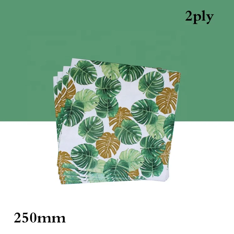 Hawaiian Luau Party Napkins Tropical Palm Leaf Paper Napkins for Tropical Tiki Themed Luncheon Party Supplies Decoration