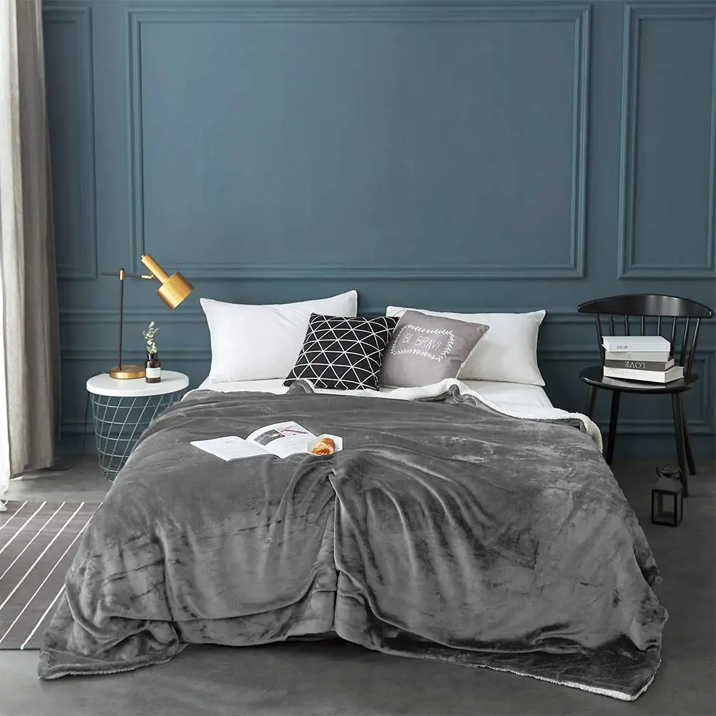 Plush Sherpa Fleece Blanket Twin Thick Warm Blanket for Winter