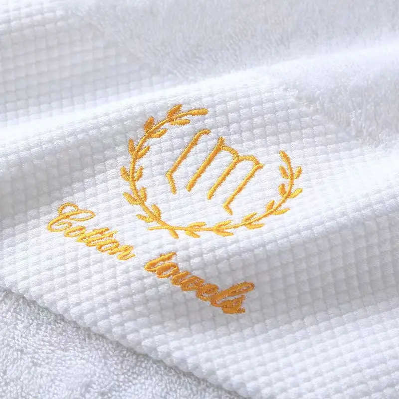 Luxury Custom White Hotel Spa Bath Beach Towel 5-Star Hotel Face Towel Cotton Material with Embroidered Techniques in Stock