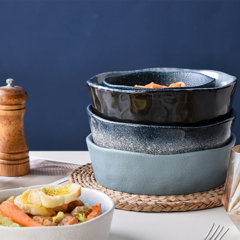 Good Quality Nordic home 6&8 Inch round creative fruit salad dessert bowl Oven personality ceramic bowl Breakfast Tableware