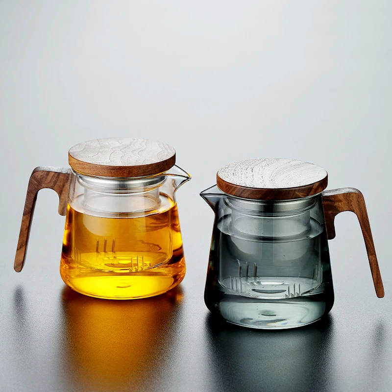 Высокотемпературный устойчивый высокоборосиликатный прозрачный чайный горшок китайский чай кунг-фу с ручкой облачный и справедливый чайник