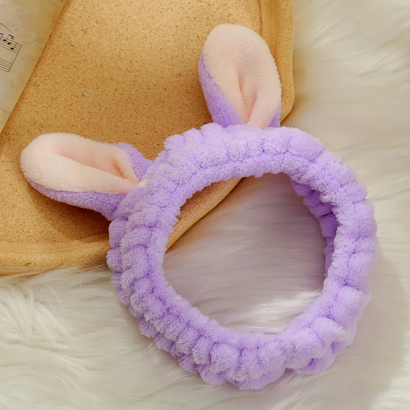 OEM/ODM Sweet Cartoon Shape Spa Headband custom  Face Wash  Microfiber Makeup Hair Band for girls  women Elastic Spa Hairband