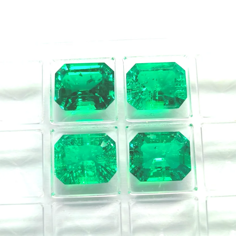 Wholesale Lab Grown Synthetic Lab Created Alibaba Colombia Emerald Stone Loose Hydrothermal Columbian Emerald Price Per Carat