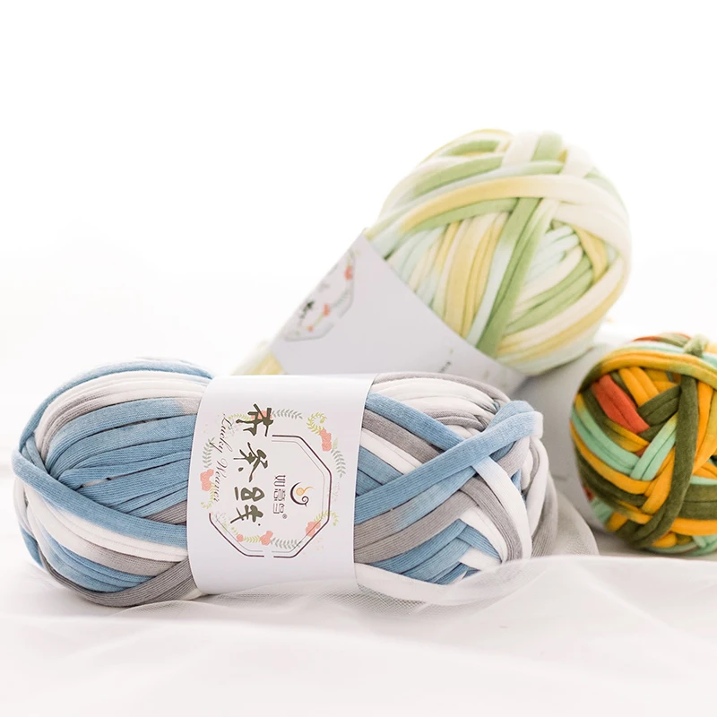 
Yarncrafts DIY T-Shirt Yarn Zpagetti Yarn Crochet Cloth Yarn handicraft home decor 