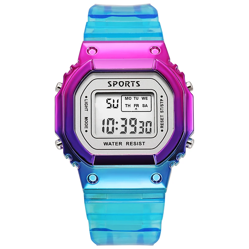 Электронные часы Jelly life waterproof могут отображать время и дату в мире. Практичные дешевые